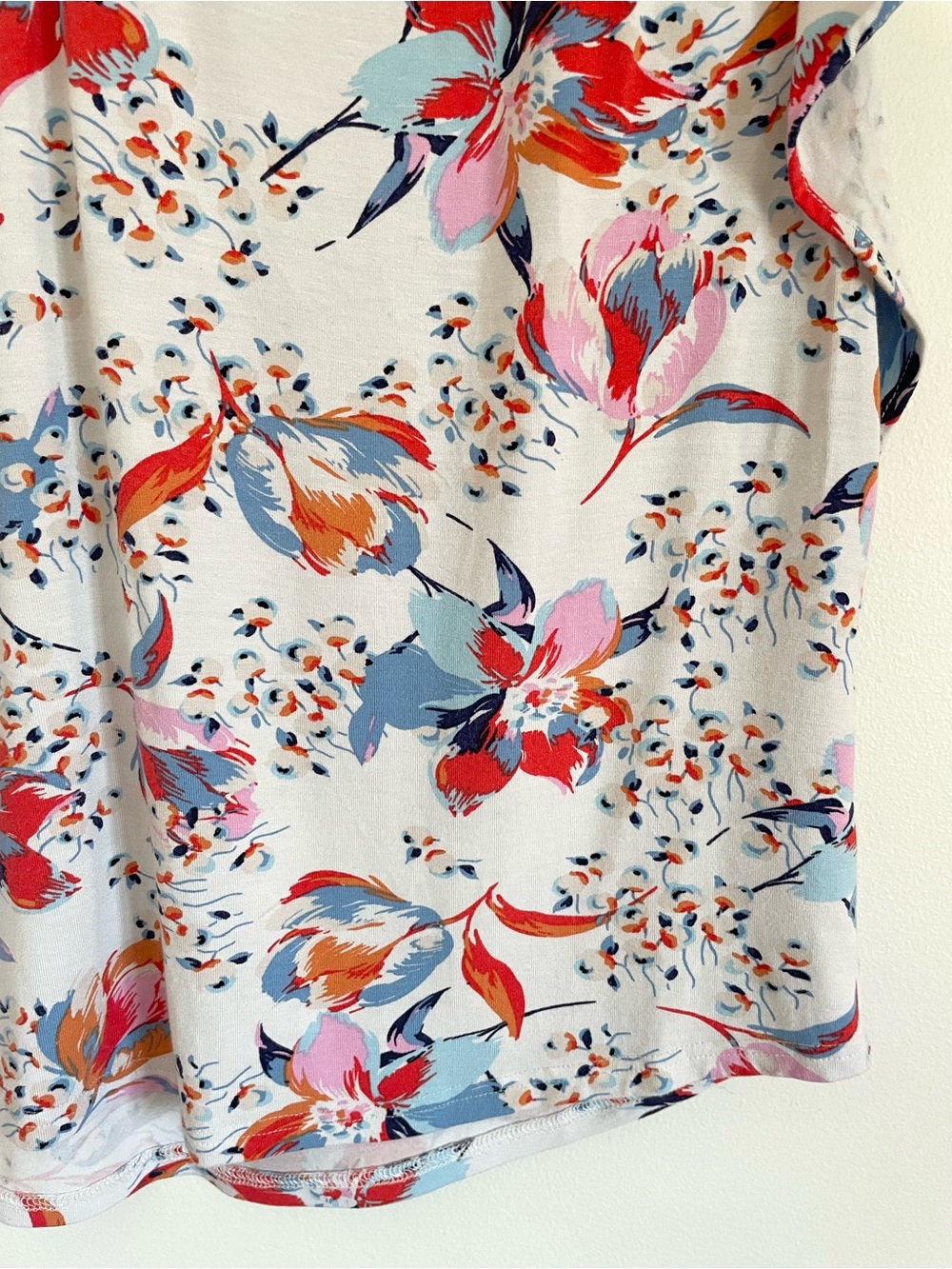 Anthropologie Meadow Rue Ridged Yoke Tee Size M Boho Floral Summer - Picture 7 of 11